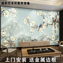 CUSTOM INTEGRATED WALL PANEL TV BACKGROUND WALL NEW CHINESE FLOWER BIRD WOOD-WOOD FIBER BEDROOM LIVING-ROOM SOFA WALL WALL PROTECTION WALL