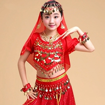 Indian dance drama Out of service Accessories Bracelet Children Belly leather Dancing head Scarlet Coin Head Accessories Earrings Bracelet Necklace