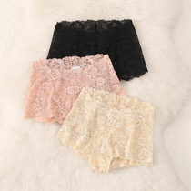 Flat Corner Briefs Female Lace Slim no-dent hollowed-out underpants transparent bag hip mid waist pure cotton stall comfortable and soft shorts