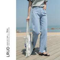 LRUD jeans Women summer thin model 2021 New Korean version of high waist straight wide leg pants loose chic harbor flavor pants