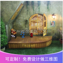 Spring Festival New Year drama drama stage background layout creative alien T stage props customized photo studio real scene