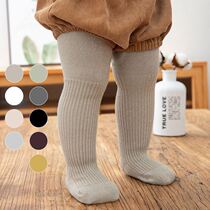 Autumn-winter style Han version Double-pin vertical bar Candy Color Baby Boy Baby Toddled Bottom Pants Boneless Silver Wire Spliced Pantyhose