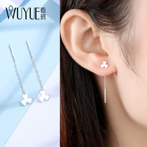 Clover earrings female temperament 925 sterling silver earrings 2021 New Tide small earrings short simple earrings 13