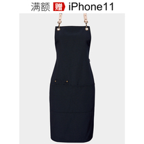 Canvas Apron Custom Coffee Division Work Apron Set As Restaurant Double Shoulder Girding Waistcoat Hanging Neck for logo Embroidery Plot