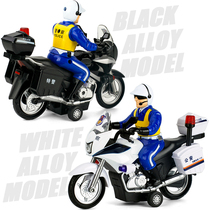 1:14 alloy simulation sound and light motorcycle childrens toys police patrol motorcycle back Force model boy toy