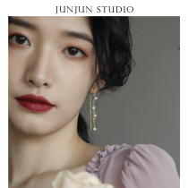 JUNJUN Original Small Crowddesign Loving Freshwater Pearl Gentle Multiple Wear USA 14k Note Golden Ear Line