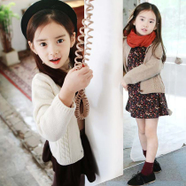 Special] girl sweaters cardio-hoodie 2022 new children jacket Korean version little girl needles jersey blouses foreign air