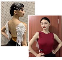 MiuDance Latin Dance Wear Adult New Latin Practice Wear Modern Skirt One-piece Backless Wing Top