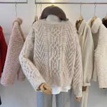 Lolora solid color round neck pullover sweater women 2021 Winter New straight simple long sleeve knitted shirt top