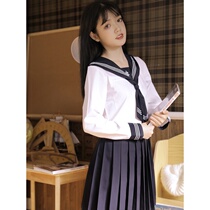 Bellanson Horse Day Department jk Uniform skirt Hundred Pleats Skirt Base Spring Autumn Season Sailor School Wind School Suit Women Suit