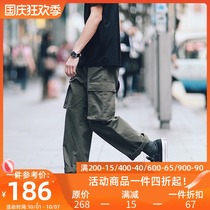 PSO Brand Tide Brand Cotton retro pocket overalls pants multi-pocket washed military pants straight casual trousers men