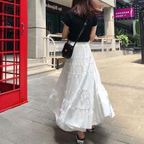 Herbenwind half-body dress Women in white fluffy cake dress 2022 Summer new A word snowspun big swing long dress