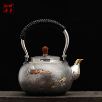 Wonderful hand Song original handmade 9999 Silver pot sterling silver kung fu tea set kettle silver teapot Japanese silver pot