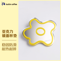 Riglobetic Coffee Personality Acrylic Mirror Cup Cushion Office Creative Tea Cup Cushion Heat Insulation Cushion Heat Resistant Cushion Water Cup Mat