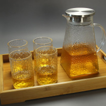 Quadrilateral Hammering High Temperature Resistant Glass Jug Cold Kettle Large Capacity Cool Kettle heat-resistant explosion-proof juice cool white open teapot