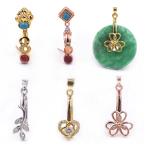 S925 Silver buckle Jade large safety buckle Clip buckle Hetian jade buckle diy accessories Pendant buckle headdress accessories buckle