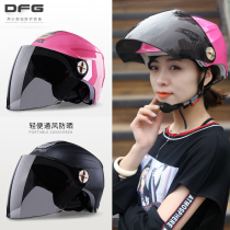 Electric battery motorcycle helmet Men and women four seasons half helmet gray summer full helmet sunscreen lightweight helmet large size
