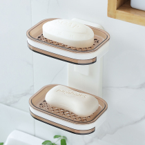 Toilet non-perforated soap box Drain suction Wall soap holder wall-mounted bathroom creative household double soap box