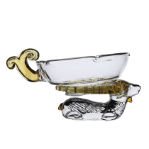 Mingfeng glass kung fu tea set glass tea filter glass tea set tea leak Group kung fu tea leak net glass funnel