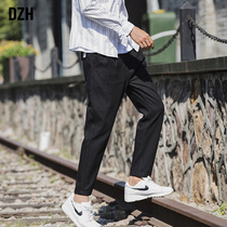 DZH mens casual pants mens autumn black pants mens loose straight pants trend wild casual trousers men