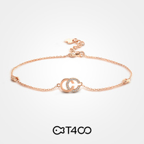 T400 double C letter bracelet female sterling silver ins niche design high sense rose gold birthday gift for girlfriend