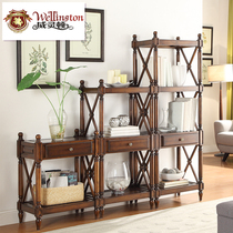 Wellington American solid wood shelf European-style multi-layer rack decoration rack living room entrance display rack W602-13