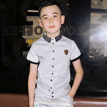2021 summer new boy white shirt cotton short sleeve thin spring and autumn children tide original fashion coat