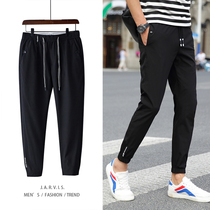 Ankle-length pants Mens Summer Korean version of the trend Harlan casual pants small feet stretch thin sports 9-leg pants men