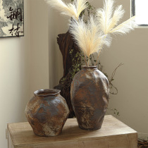 Day-style coarse pottery jar with hand inserted dry vase retro to the old Zen Serie Hotel decorations Silence Wind Swing