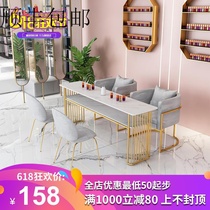 Personality custom Nordic marble nail table and chair combination set simple single double layer nail table subnet red repair