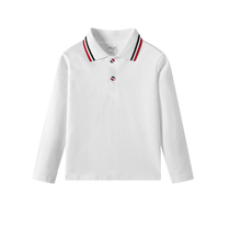 Elementary school uniforms class clothes summer clothes polo shirts summer kindergarten white garden clothes childrens long and short-sleeved T-shirts pure cotton