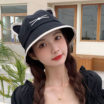 New cat ears hat children pure summer sun shade fisherman hat Han version 100 lap net red ins cute bucket cap tide