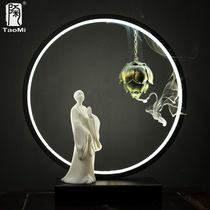 Pottery fans home Zen incense burner ornaments aromatherapy indoor agarwood Cacai town sandalwood back incense burner creative ornaments