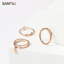 Sanfu simple geometric shape ring temperament girl ring jewelry accessories 1 pack 786497