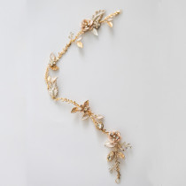 Copper Rose hair rope European Enamel White Rose Soft Crown Hair band Bridal Headdress Hair accessories Wedding dress accessories