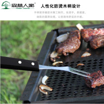 Forest home outdoor stainless steel picnic barbecue fork tool portable field food barbecue fork accessories utensils