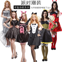 The Halloween Ball Costume Adult Maid Black Cat Rabbit Girl Beauty Fish Bat Bee Ladybug Fairy Princess Dress