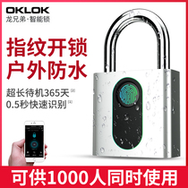 Outdoor waterproof rust-proof fingerprint padlock smart electronic small lock remote door anti-theft code lock cabinet dormitory