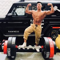 Customized barbell model simulation fitness Net red exhibition punch card props super large dumbbell kettlebell shot Group Photo