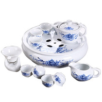 Chaoshan Gongfu Tea Tidal State Effort Ceramics Small Tea Retro Home Brief set of porcelain white Porcelain Tea Tray
