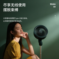 Household air circulation fan rechargeable floor remote control shaking head turbo convection desktop retractable electric fan mute