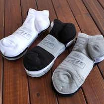 Leakage export high quality three pairs men spring and summer towel bottom sports breathable sweat-absorbing boat Socks