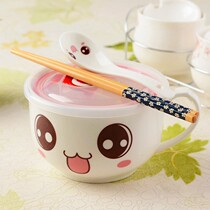 Noodle bowl lunch box Lunch box Kitchen glass oven with lid steamed rice Household rice office workers round ceramic porridge 
