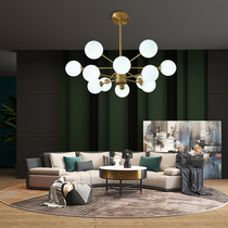 Nordic warm romantic creative bedroom lighting modern simple light luxury study room all copper living room Magic Bean chandelier
