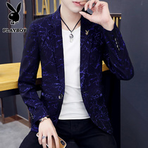  Playboy suit mens jacket Korean slim single top youth handsome thin camouflage small suit tide brand