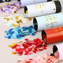 Wedding atmosphere holding small salute creative birthday party proposal spray tube hand-twisted confetti hand push fireworks
