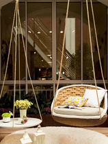 Homestay Net Red Swing outdoor courtyard furniture rattan rocking chair hanging chair swing balcony Villa hanging leisure hammock