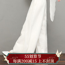 Half Fall -2022 Spring New Zens Artistic Leisure 100 Hitch Tea Suit Zen Mantra Zen Dance Linen Pants