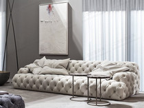 Italian light luxury Nordic creative full pull button sofa size apartment living room villa three or four people leisure reception sofa