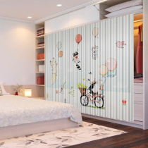 Trackless folding sliding door living room bedroom partition mobile door toilet kitchen invisible door can be customized 3D printing